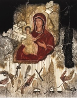 Erosión I. La Virgen Hodigitria Aguafuerte y manera negra. 41 x 32 cm., 1989